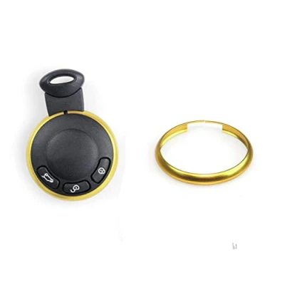 Image of Oldbones Alumnium Smart Key Fob Ring Rim Trim Cover Replacement For R55 R56 R57 R58 R59 R60 In Gold