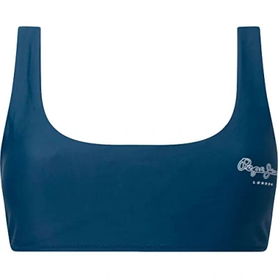 Image of Pepe Jeans Women&#039;s Oriane Bikini Top, Blue (Jarman), XL