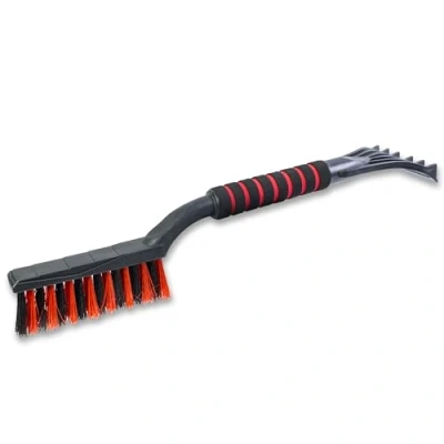 Image of ToM PaR Brush and Scraper, 2 in 1 Snow Ice Extendable Telescopic Stick, Warm Soft Touch Handle, Car Scraper with Broom, Cleaning Brush, Length: 87 115 cm, Yellow