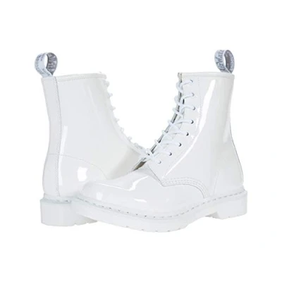 Image of Dr. Martens Women&#039;s 1460 Mono Fashion Boot, White Patent Lamper, 5 UK