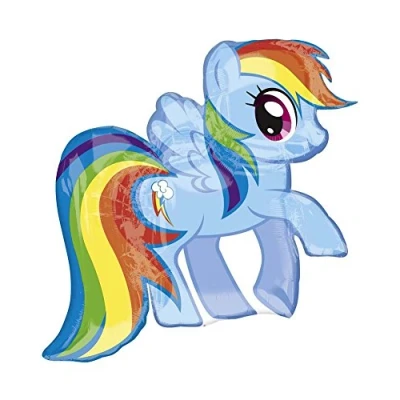 Image of Amscan Anagram 2646701 My Little Pony Rainbow Dash Foil SuperShape Balloon 28&quot;
