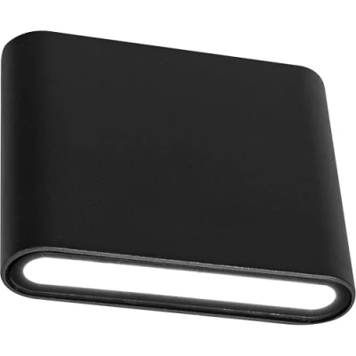 Image of Luceco Eco Exterior Decorative Low Profile LED Wall Light, Up and Down Illumination, 11.5 x 9 cm, 8 Watts, Grey Slate