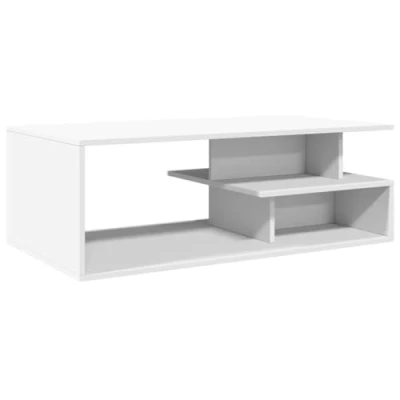 Image of vidaXL Coffee Table White 102x55x35 cm Stylish, Minimalistic Center with Storage for Living Room Engineered Wood, Easy to Clean
