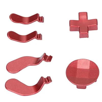 Image of Metal D Pads and Paddles, Stainless Steel Paddles Replacement Controller Accessories for Xbox One Elite Series 2(red)