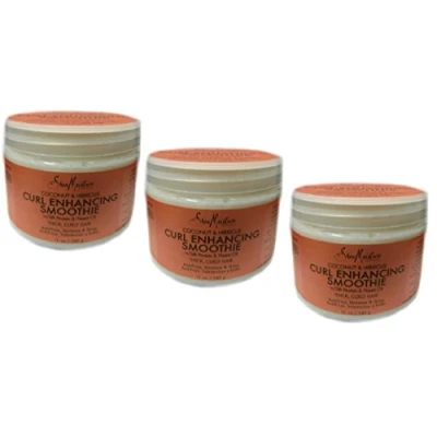 Image of 3 x Shea Moisture Coconut &amp; Hibiscus Curl Enhancing Smoothie Thick / Curly Hair 340 g (Total 1020 g)