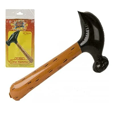 Image of PMS Giant Inflatable 34 Claw Hammer Bright and Colourful Blow Up Inflated Pool Bath Seaside Crazy Fun Novelty Toy Party Game for Adult Hen Stag Fancy Dress Kids Children