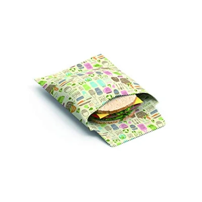 Image of Tala Reusable Beeswax Food and Snack Bags, Zero Waste Patterned Design, 2 Bags Measuring 17 x cm 21