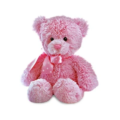 Image of Aurora Baby Yummy Pink Bear, 20507, Soft Toy For The Nursery And Newborn Babies. Teddy Bear. Perfect &#039;New Girl&#039; Gift