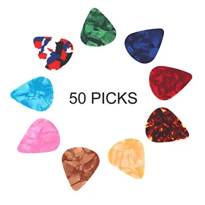 Image of Tbest Celluloid Guitar Picks Plectrums Personalised 50 Pieces Set 0.46mm 0.7mm Musical Instruments Accessory (0.46 mm)