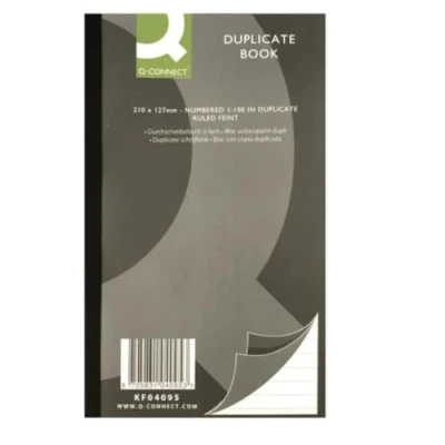 Image of Q Connect Feint Ruled Duplicate Book, 210 x 127 mm