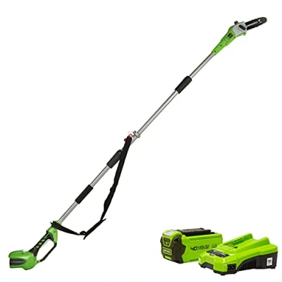 Image of Greenworks 40V 20cm Battery Telescopic Pole Saw, Including 2Ah and Charger