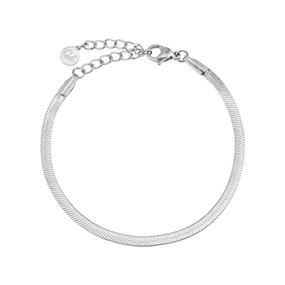 Image of GD GOOD.designs EST. 2015 Snake Bracelet for Ladies Flat Bangle without Pendant in Silver Stainless Steel Jewellery 3mm wide Waterproof...