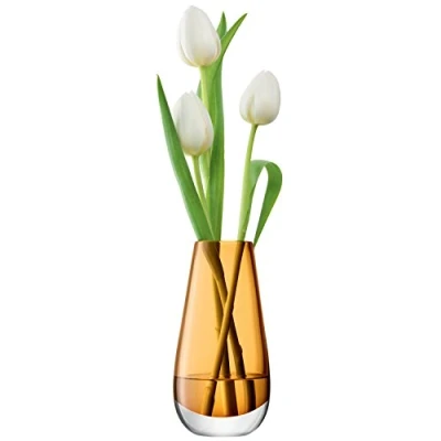 Image of LSA Flower Colour Bud Vase H14cm Amber 1 Unit Mouthblown &amp; Handmade Glass FC08