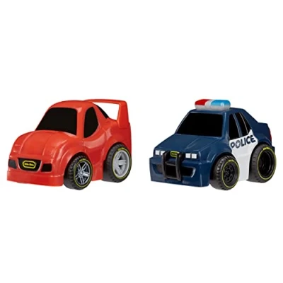Image of Little Tikes My First Cars Crazy Fast HIGH SPEED PURSUIT 2 PACK Police Themed Pullback Toy Vehicles Travels Up to 50ft / 15m Realistic Design Encourages Imagination For Kids Ages 2+