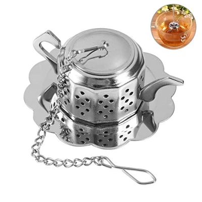 Image of Tea Ball Infuser, Teapot Shape Stainless Steel Mesh Strainer Diffuser Cooking Infuser Herbal Spice Filter for Loose Leaf and Mulling Spices