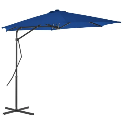Image of vidaXL Garden Parasol with Steel Pole Blue 300x230 cm