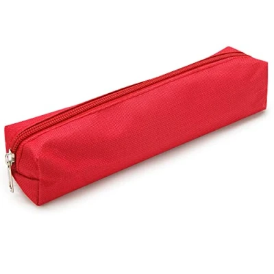 Image of Waytex Small Rectangular Textile Pencil Case, 21 x 4 cm, Red