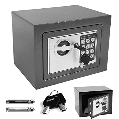 Image of Cabinet Safes, Digit Security Case Handy Storage Secure Locking Safe Chest Safety Box, Electric Wall Floor Mounted 2 Keys PIN Code Lock(4.6L, Grey)