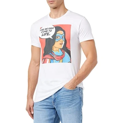 Image of Marvel Men&#039;s Uxmissmts002 T Shirt, White, XS