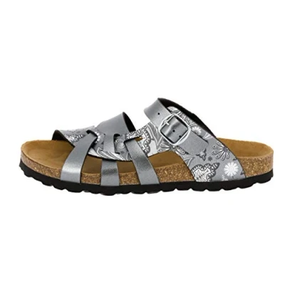Image of Lico Women&#039;s Bioline Flora Mules, Black Anthracite Grey, 6.5 UK