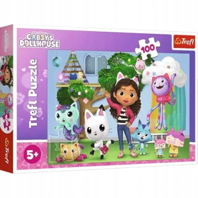 Image of Trefl Gabby&#039;s Dollhouse 100 Piece Jigsaw Puzzles For Kids Gabby &amp; Friends Puzzle Children Ages 5+