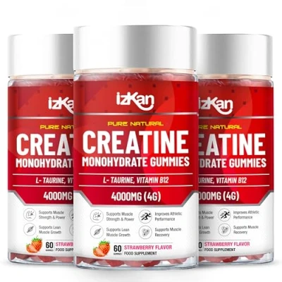 Image of ProCreatine Monohydrate Gummies 4000mg for Men &amp; Women 60 Chewable Creatine Strawberry Flavoured Pre Workout Gym Supplement Keto Vegan (3)