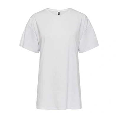 Image of PIECES Women&#039;s Pcrina Ss Oversized Tee Noos Bc T Shirt, Bright White, XL