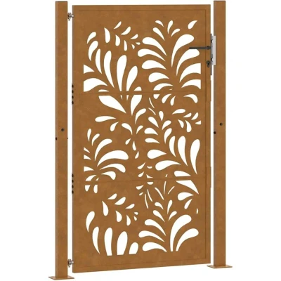 Image of vidaXL Garden Gate 105x155 cm Weathering Steel Wave Design