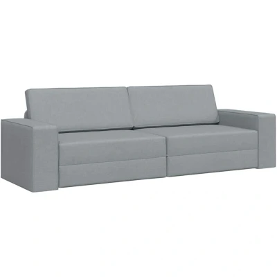 Image of vidaXL Floor Sofa Bed 2 in 1 Light Grey 245x150x60.5 cm Fabric