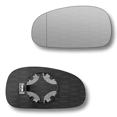 Image of Less4spares Replacement Wing Mirror Glass Left Compatible with Audi TT 1999 2006 CLIP ON Passnager Near Side N/S Heated Blind Spot
