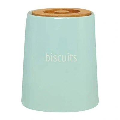 Image of Premier Housewares Biscuit Ceramic Kitchen Storage Jars Blue Cookie for Biscuits Canisters The Tea Coffee Sugar and