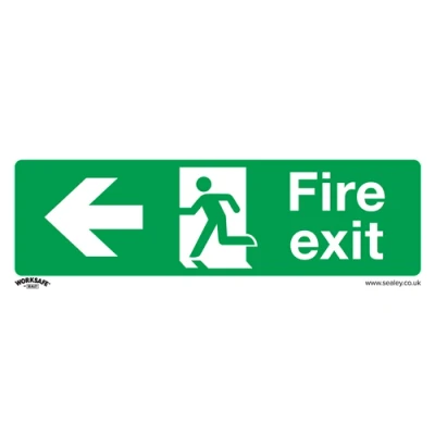 Image of Worksafe Safe Conditions Safety Sign Fire Exit (Left) Rigid Plastic