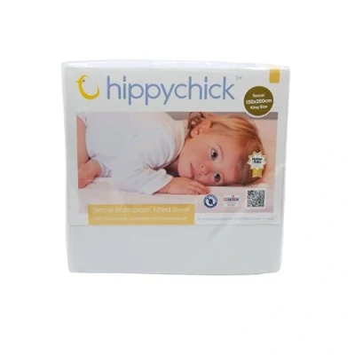 Image of Hippychick Tencel Fitted Waterproof Mattress Protector King Size 150 x 200 cm Fully Covers, Anti Allergy, and Machine Washable for Premium Comfort Ease