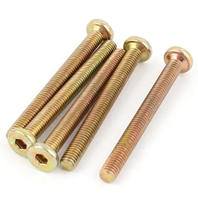 Image of Sourcingmap a15062400ux0151 M6 x 60mm Threaded Hex Hexagon Socket Head Cap Screws Bolts (Pack of 5), Bronze Tone