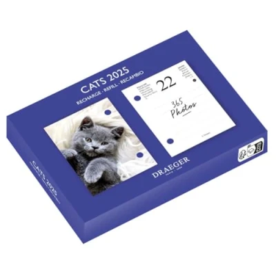 Image of DRAEGER PARIS Yvon 2025 Ephemeris Diary Refill 7 Languages 365 Sheets from January to December 1 Photo for Each Day of the Year Cat FSC® Certified Paper