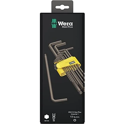 Image of Wera 950/13 Hex Plus Imperial 1 SB, L Key Set, Imperial, BlackLaser, 13 Pieces