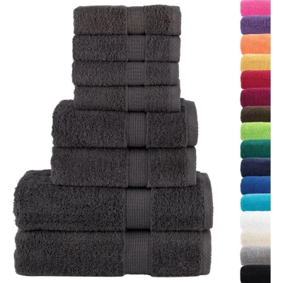 Image of vidaXL 8 Piece Premium Towel Set SOLUND Anthracite 600 gsm