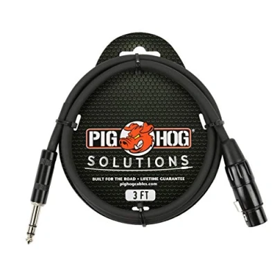 Image of Pig Hog PX TMXF3 1/4&quot; TRS to XLR Adaptor Cable, 3 Feet
