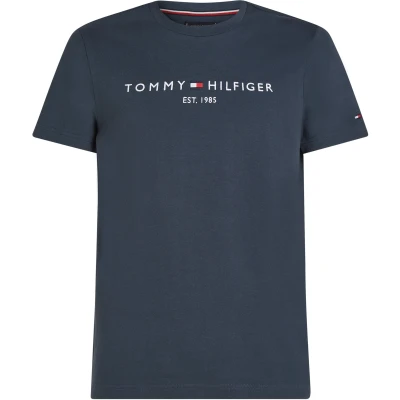 Image of Tommy Hilfiger LOGO TEE Print Tshirt, Men&#039;s, Size: XL, Dark blue
