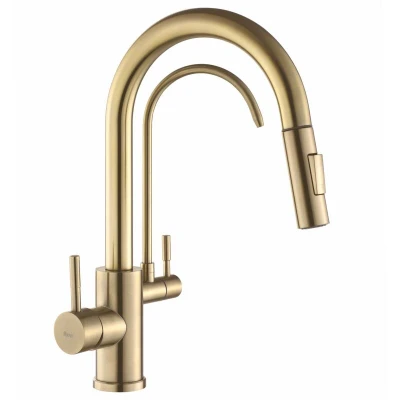 Image of REA kitchen faucet eco fresh brush gold