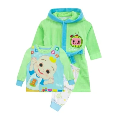 Image of CoComelon Dressing Gown and Pyjamas Set JJ for Boys Fleece Multicolour 18 24 Months