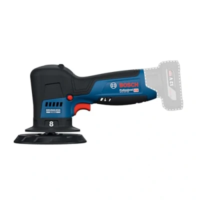 Image of Bosch Professional 12V System Cordless Polisher GPX 125 (incl. Mounted 125mm Velcro Backing pad, polishing Foam Cut pad 125mm)