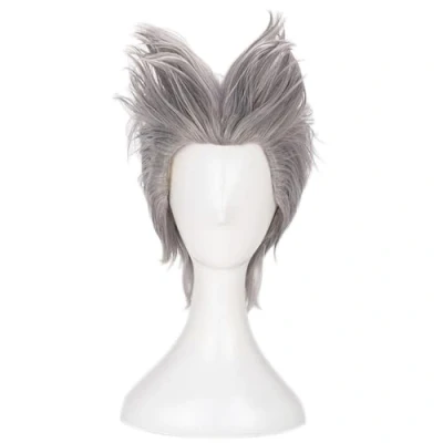 Image of Anime Cosplay Wig Garou Short Silver Halloween Costume Wig,For Christmas Carnival Party