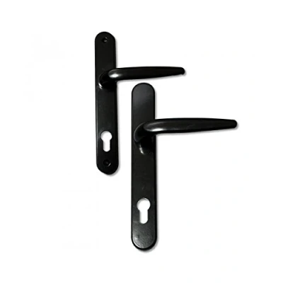 Image of Upvc Door Handles Set Lever/Lever 92mm PZ 210mm Screw to Handle (Black)