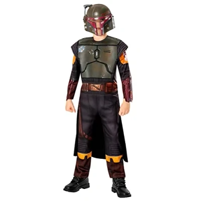 Image of Rubies Official Star Wars Book of Boba Fett Deluxe Child Costume, Kids Fancy Dress, Age 9 10 Years Halloween