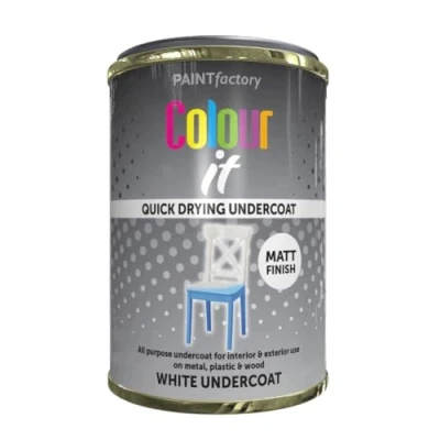 Image of AlezyB 300ml All Purpose White Undercoat Tin Paint Quick and Fast Drying Multipurpose for Metal, Wood, Plastic More Interiro Exterior