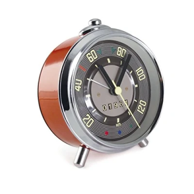 Image of BRISA VW Collection Volkswagen Alarm Clock Timepiece in Speedometer Design from T1 Bus (Speedometer/Red)