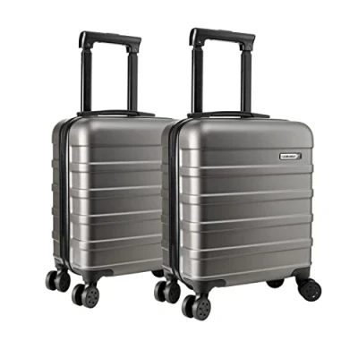 Image of Cabin Max Anode Set of Two 45x36x20cm Lightweight Hand Luggage Suitable for Easyjet Under Seat Graphite x 2, 45x36x20