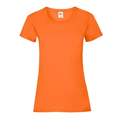 Image of Fruit of the Loom Women&#039;s Short Sleeve T Shirt Orange Small