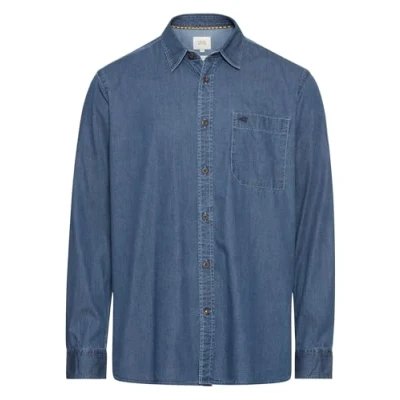 Image of camel active Men&#039;s 409107 4s07 Button Down Shirt, Night Blue, L